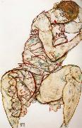 Seated Woman with her Left Hand in her Hair, Egon Schiele